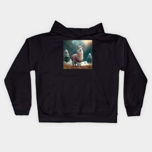 Cute Christmas Llama Kids Hoodie